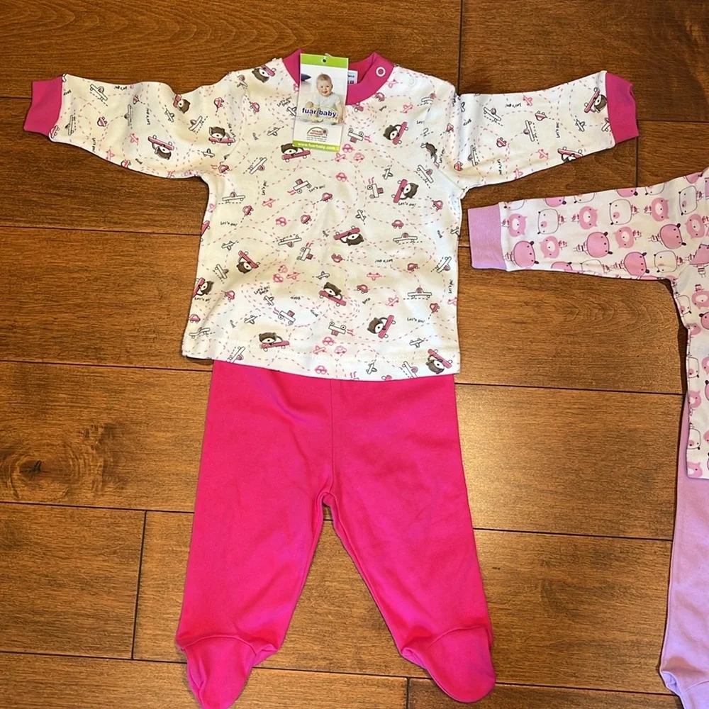 Pajama Sets for Infant Girls 3/6 Mos NEW Bundle of 2